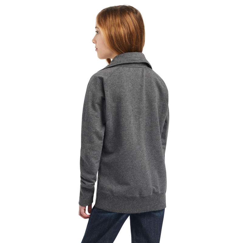 Ariat Youth Team Logo Full Zip Top - Charcoal Grey-1
